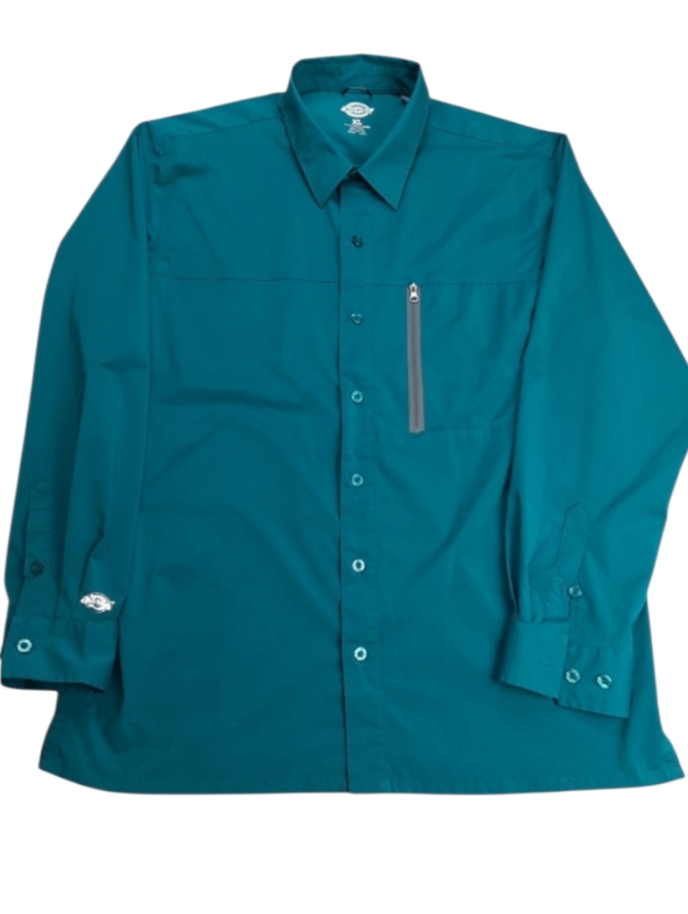 Dickies Be Cool Tech Perfomance Teal Long Sleeve Button Down Shirt SZ XL